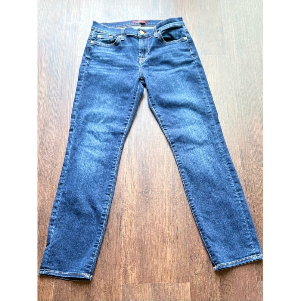 7 For All Mankind‎ REVOLVE The Straight Leg Jeans Mid Rise Dark Wash 28 Designer